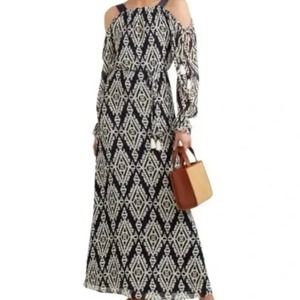 Tory Burch Navy Blue Tapestry Geo Beach Cover-Up Dress Size medium  MSRP$598